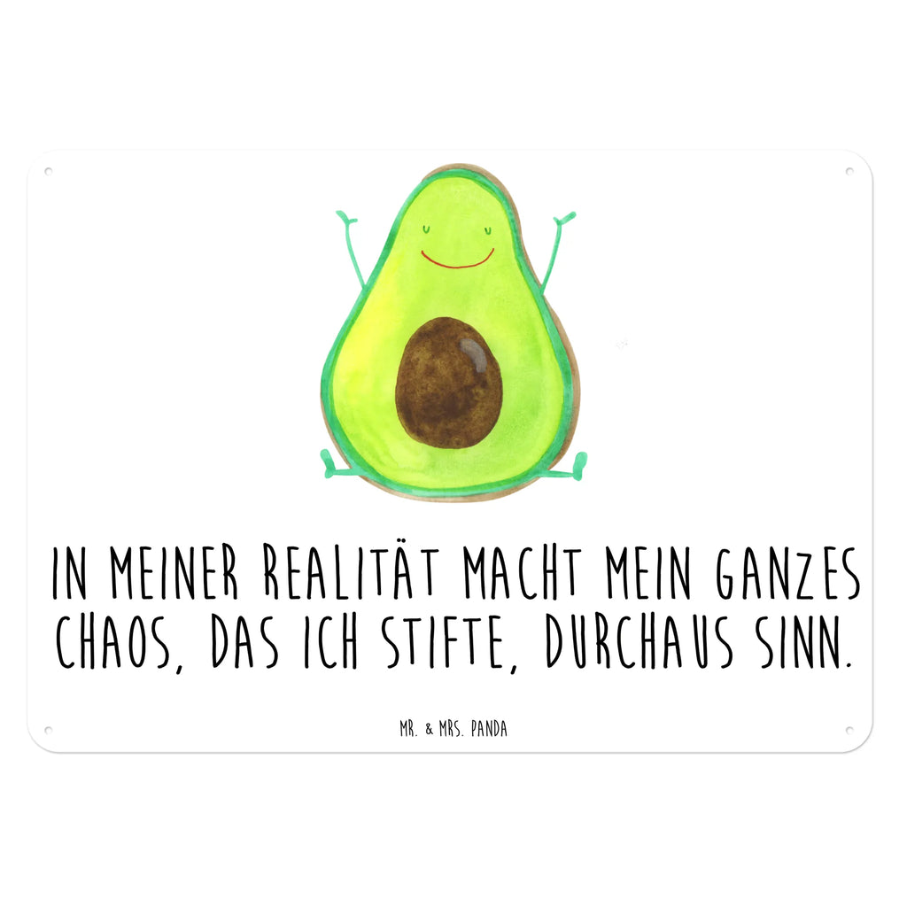 Blechschild Avocado Glücklich Blechschild, Metallschild, Geschenk Schild, Schild, Magnet-Metall-Schild, Deko Schild, Wandschild, Wand-Dekoration, Türschild, Avocado, Veggie, Vegan, Gesund, Chaos