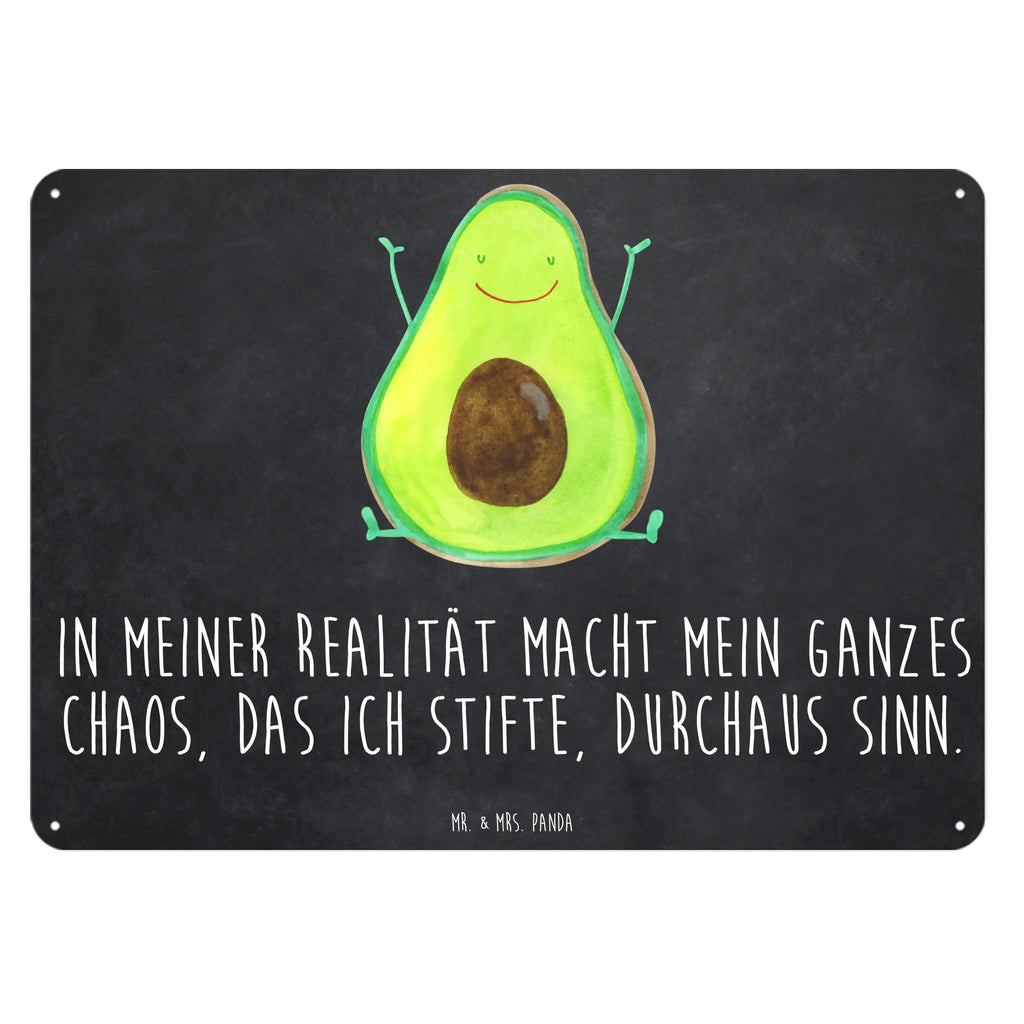 Blechschild Avocado Glücklich Blechschild, Metallschild, Geschenk Schild, Schild, Magnet-Metall-Schild, Deko Schild, Wandschild, Wand-Dekoration, Türschild, Avocado, Veggie, Vegan, Gesund, Chaos