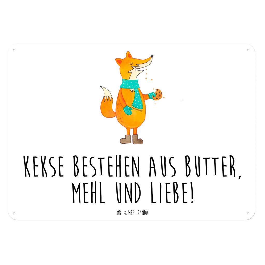 Blechschild Fuchs Keks Blechschild, Metallschild, Geschenk Schild, Schild, Magnet-Metall-Schild, Deko Schild, Wandschild, Wand-Dekoration, Türschild, Fuchs, Füchse, Backen Spruch, Kekse, Winter, Weihnachtszeit, Plätzchen, Liebe, Küche Deko