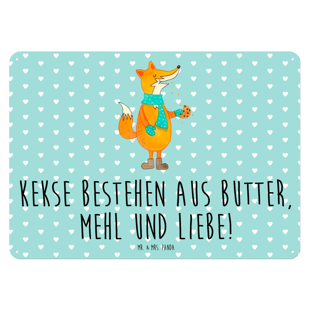 Blechschild Fuchs Keks Blechschild, Metallschild, Geschenk Schild, Schild, Magnet-Metall-Schild, Deko Schild, Wandschild, Wand-Dekoration, Türschild, Fuchs, Füchse, Backen Spruch, Kekse, Winter, Weihnachtszeit, Plätzchen, Liebe, Küche Deko