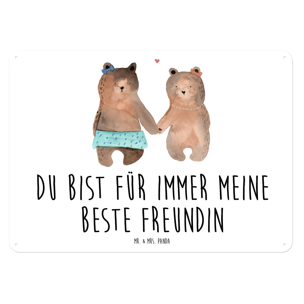 Blechschild Bär Freundin Blechschild, Metallschild, Geschenk Schild, Schild, Magnet-Metall-Schild, Deko Schild, Wandschild, Wand-Dekoration, Türschild, Bär, Teddy, Teddybär, Bär Freundin Beste Freund Liebe Liebesbeweis Verliebt Kumpel Kumpeliene