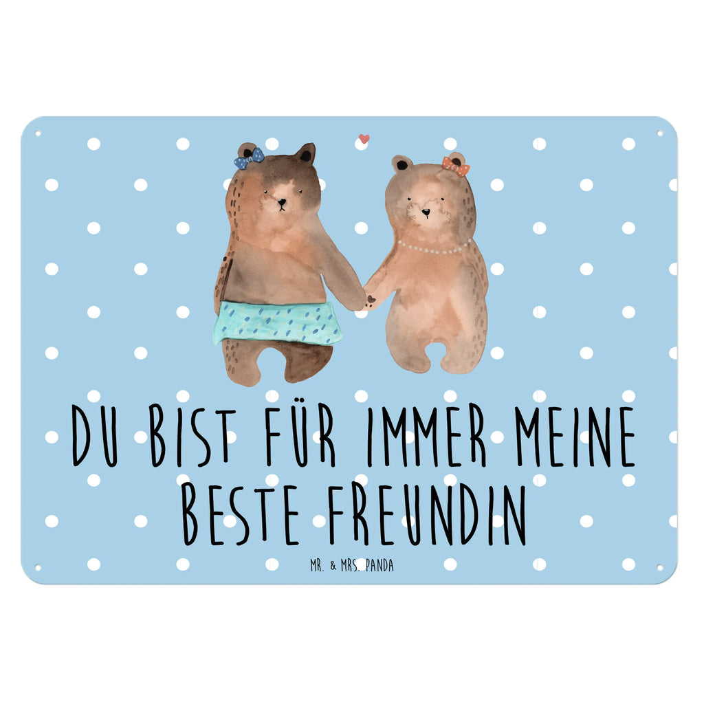 Blechschild Bär Freundin Blechschild, Metallschild, Geschenk Schild, Schild, Magnet-Metall-Schild, Deko Schild, Wandschild, Wand-Dekoration, Türschild, Bär, Teddy, Teddybär, Bär Freundin Beste Freund Liebe Liebesbeweis Verliebt Kumpel Kumpeliene