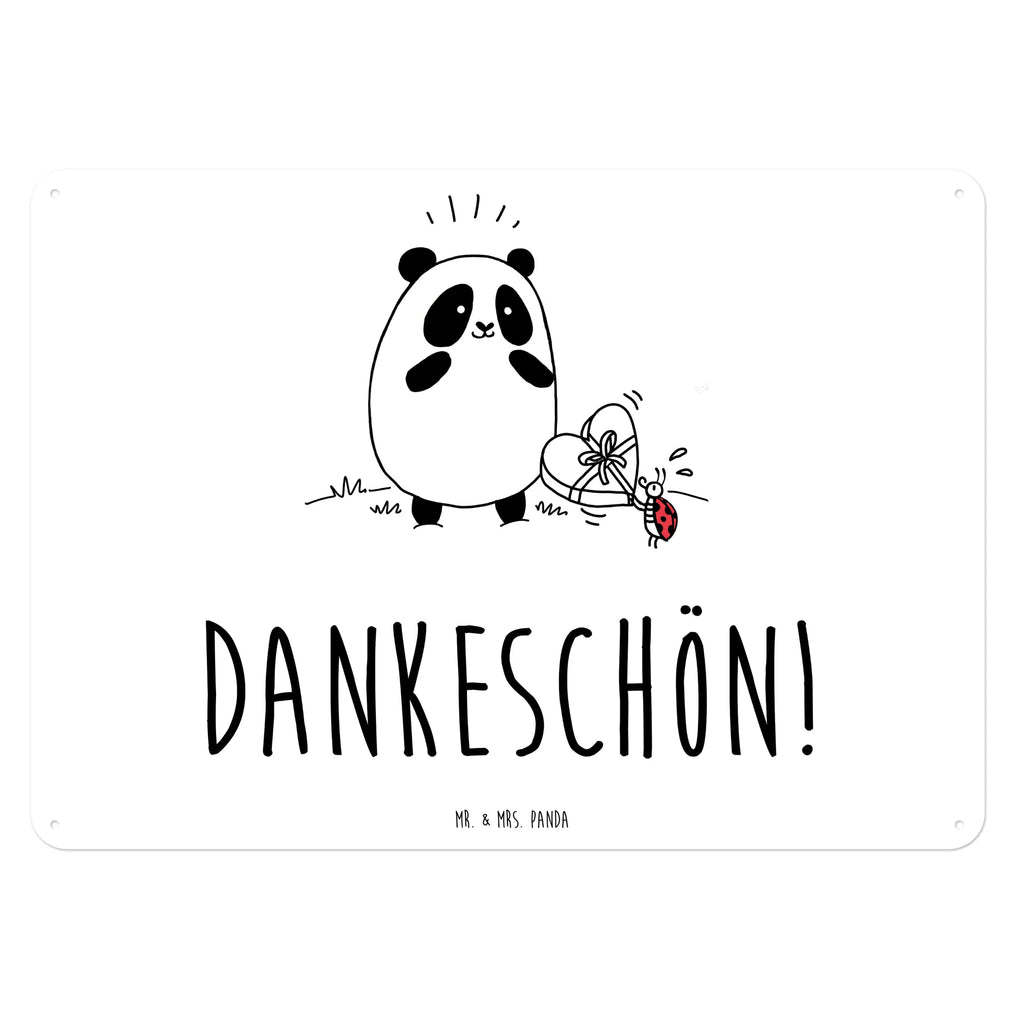 Blechschild Panda Dankeschön Blechschild, Metallschild, Geschenk Schild, Schild, Magnet-Metall-Schild, Deko Schild, Wandschild, Wand-Dekoration, Türschild