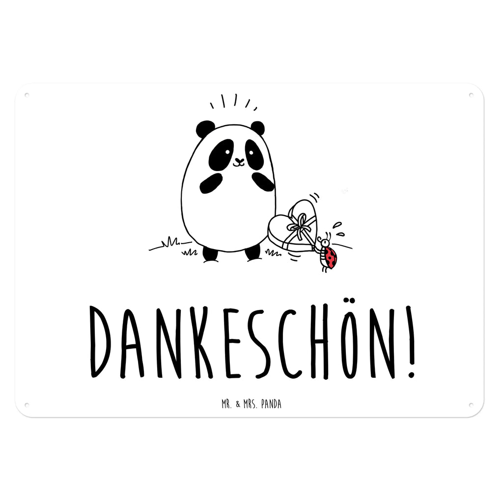 Blechschild Panda Dankeschön Blechschild, Metallschild, Geschenk Schild, Schild, Magnet-Metall-Schild, Deko Schild, Wandschild, Wand-Dekoration, Türschild