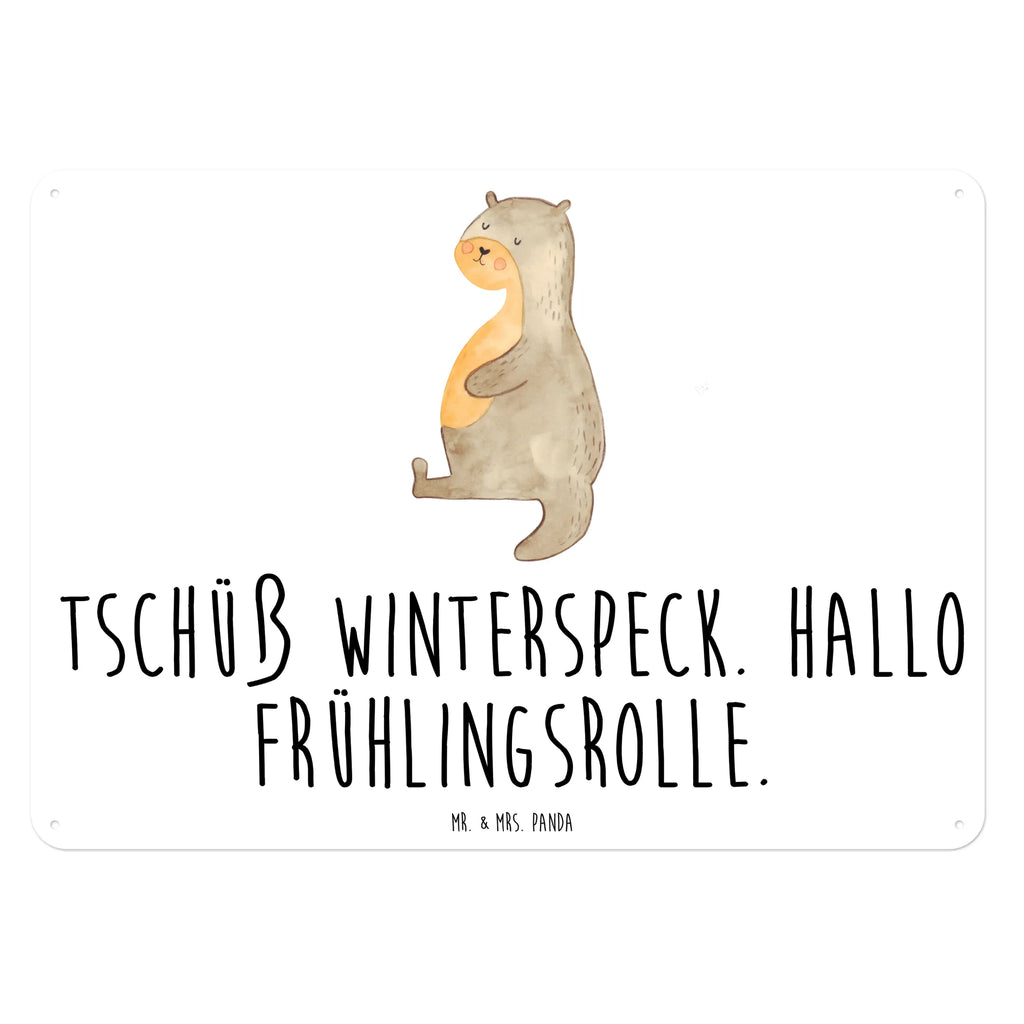 Blechschild Otter Bauch Blechschild, Metallschild, Geschenk Schild, Schild, Magnet-Metall-Schild, Deko Schild, Wandschild, Wand-Dekoration, Türschild, Otter, Fischotter, Seeotter, Otter Seeotter See Otter