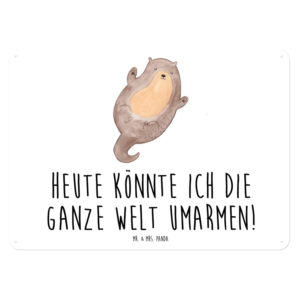 Blechschild Otter Umarmen Blechschild, Metallschild, Geschenk Schild, Schild, Magnet-Metall-Schild, Deko Schild, Wandschild, Wand-Dekoration, Türschild, Otter, Fischotter, Seeotter, Otter Seeotter See Otter