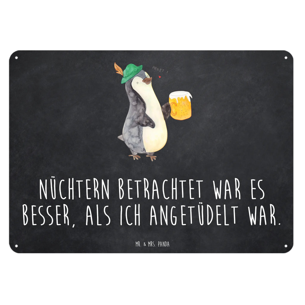 Blechschild Pinguin Bier Blechschild, Metallschild, Geschenk Schild, Schild, Magnet-Metall-Schild, Deko Schild, Wandschild, Wand-Dekoration, Türschild, Pinguin, Pinguine, Bier, Oktoberfest