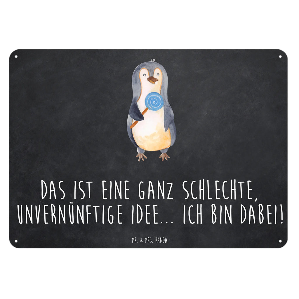 Blechschild Pinguin Lolli Blechschild, Metallschild, Geschenk Schild, Schild, Magnet-Metall-Schild, Deko Schild, Wandschild, Wand-Dekoration, Türschild, Pinguin, Pinguine, Lolli, Süßigkeiten, Blödsinn, Spruch, Rebell, Gauner, Ganove, Rabauke