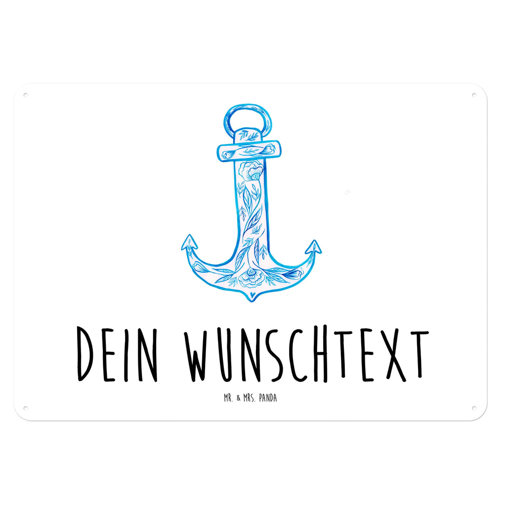 Personalisiertes Blechschild Anker Blau Blechschild, Metallschild, Geschenk Schild, Schild, Magnet-Metall-Schild, Deko Schild, Wandschild, Wand-Dekoration, Türschild, Tiermotive, Gute Laune, lustige Sprüche, Tiere