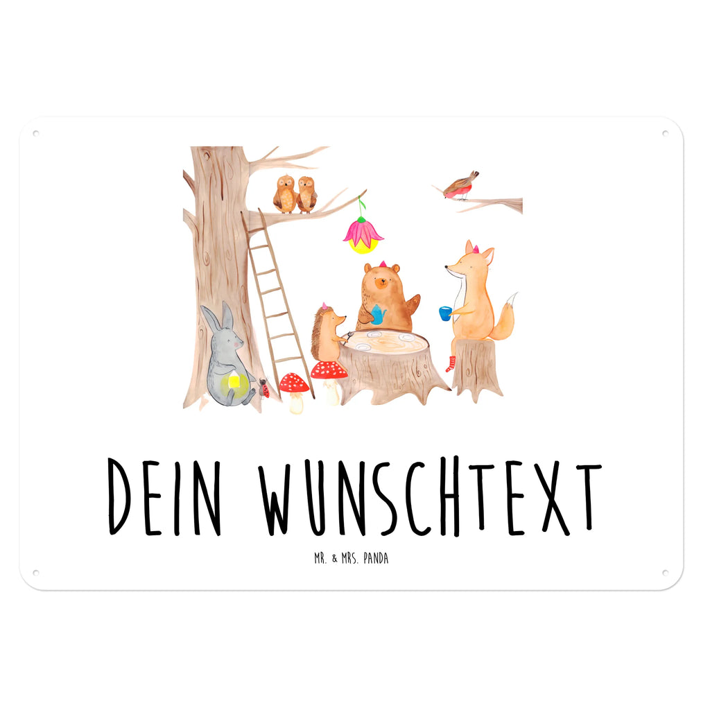 Personalisiertes Blechschild Waldtiere Picknick Blechschild, Metallschild, Geschenk Schild, Schild, Magnet-Metall-Schild, Deko Schild, Wandschild, Wand-Dekoration, Türschild, Tiermotive, Gute Laune, lustige Sprüche, Tiere, Waldtiere, Picknick, Wald, Fuchs, Hase, Igel, Maus, Eichhörnchen