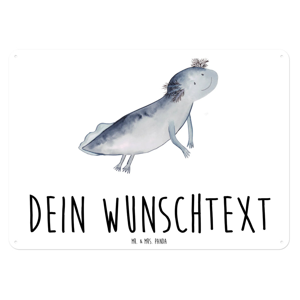 Personalisiertes Blechschild Axolotl Schwimmen Blechschild, Metallschild, Geschenk Schild, Schild, Magnet-Metall-Schild, Deko Schild, Wandschild, Wand-Dekoration, Türschild, Axolotl, Molch, Axolot, Schwanzlurch, Lurch, Lurche, Problem, Probleme, Lösungen, Motivation