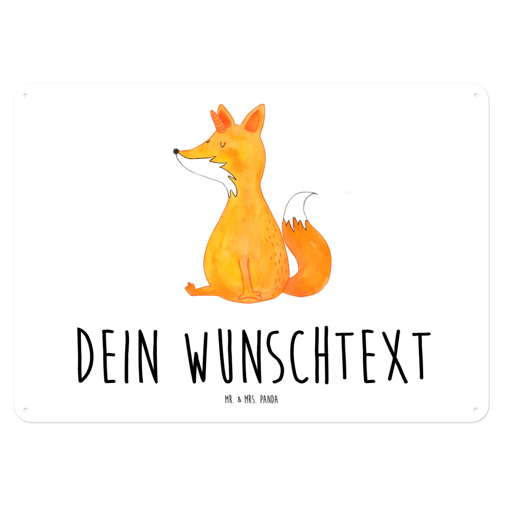 Personalisiertes Blechschild Einhorn Wunsch Blechschild, Metallschild, Geschenk Schild, Schild, Magnet-Metall-Schild, Deko Schild, Wandschild, Wand-Dekoration, Türschild, Einhorn, Einhörner, Einhorn Deko, Pegasus, Unicorn, Fuchs, Unicorns, Fuchshörnchen, Fuchshorn, Foxycorn, Füchse