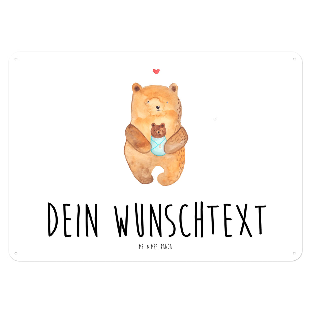 Personalisiertes Blechschild Bär Baby Blechschild, Metallschild, Geschenk Schild, Schild, Magnet-Metall-Schild, Deko Schild, Wandschild, Wand-Dekoration, Türschild, Bär, Teddy, Teddybär, Eltern, Mutter, Baby, Taufe, Geburt, Nichte, Neffe, Enkel, Enkelin, Täufling, Geburtstag, Glückwunsch