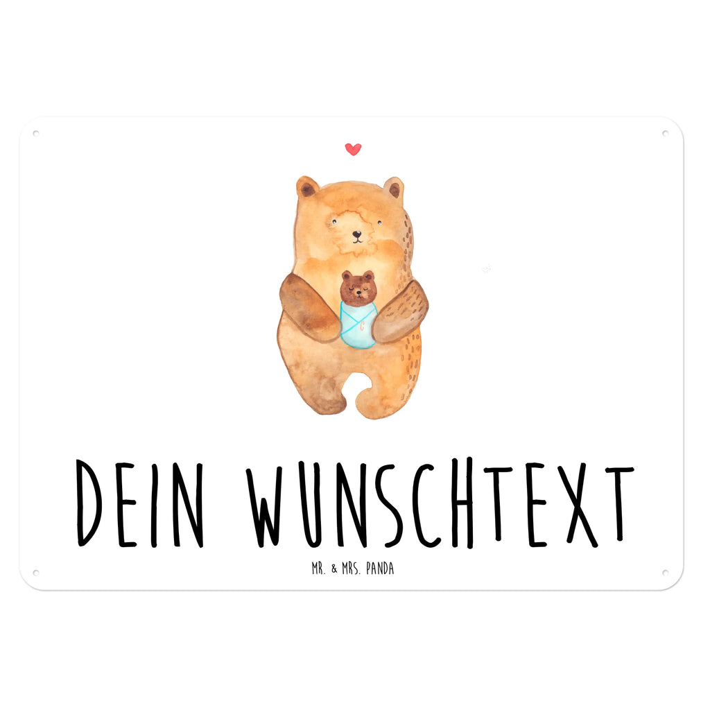 Personalisiertes Blechschild Bär Baby Blechschild, Metallschild, Geschenk Schild, Schild, Magnet-Metall-Schild, Deko Schild, Wandschild, Wand-Dekoration, Türschild, Bär, Teddy, Teddybär, Eltern, Mutter, Baby, Taufe, Geburt, Nichte, Neffe, Enkel, Enkelin, Täufling, Geburtstag, Glückwunsch