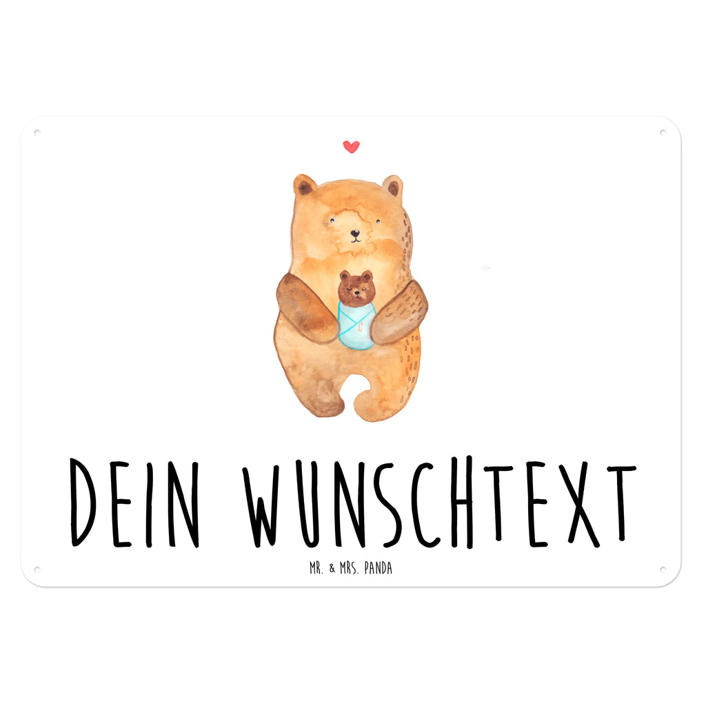 Personalisiertes Blechschild Bär Baby Blechschild, Metallschild, Geschenk Schild, Schild, Magnet-Metall-Schild, Deko Schild, Wandschild, Wand-Dekoration, Türschild, Bär, Teddy, Teddybär, Eltern, Mutter, Baby, Taufe, Geburt, Nichte, Neffe, Enkel, Enkelin, Täufling, Geburtstag, Glückwunsch