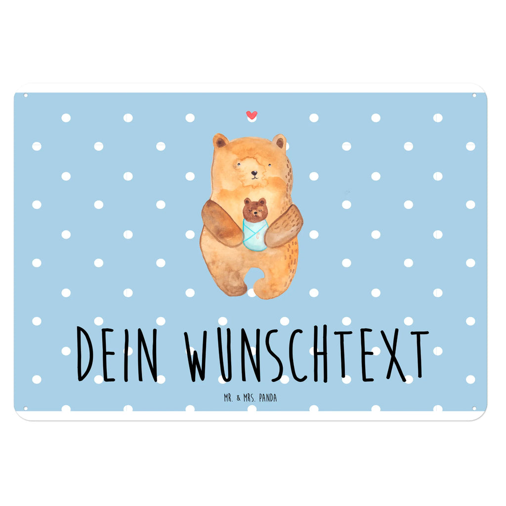 Personalisiertes Blechschild Bär Baby Blechschild, Metallschild, Geschenk Schild, Schild, Magnet-Metall-Schild, Deko Schild, Wandschild, Wand-Dekoration, Türschild, Bär, Teddy, Teddybär, Eltern, Mutter, Baby, Taufe, Geburt, Nichte, Neffe, Enkel, Enkelin, Täufling, Geburtstag, Glückwunsch