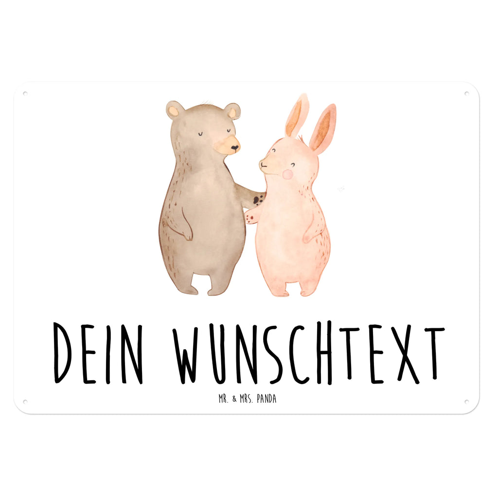 Personalisiertes Blechschild Bär und Hase Umarmen Blechschild, Metallschild, Geschenk Schild, Schild, Magnet-Metall-Schild, Deko Schild, Wandschild, Wand-Dekoration, Türschild, Liebe, Partner, Freund, Freundin, Ehemann, Ehefrau, Heiraten, Verlobung, Heiratsantrag, Liebesgeschenk, Jahrestag, Hocheitstag, Freunde, bester Freund, Hase, Bär, Bärchen, best friends