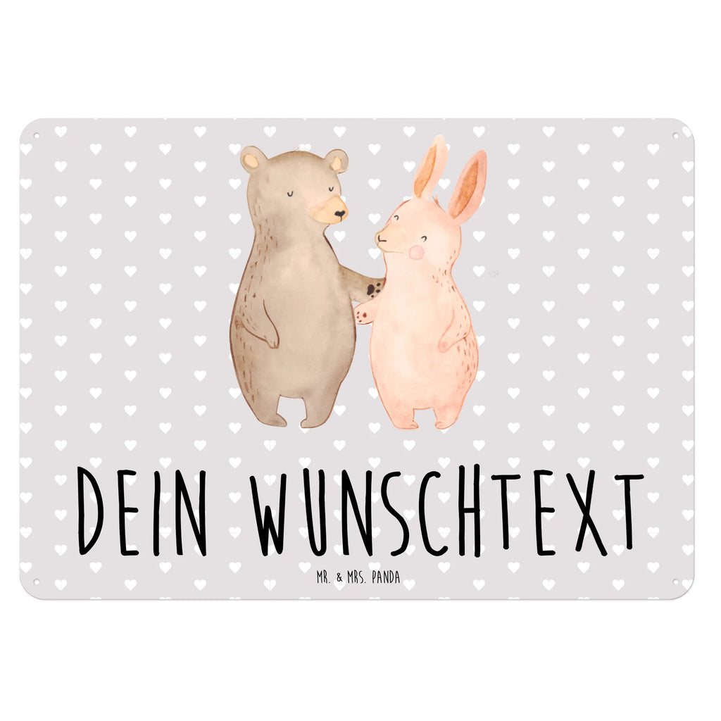 Personalisiertes Blechschild Bär und Hase Umarmen Blechschild, Metallschild, Geschenk Schild, Schild, Magnet-Metall-Schild, Deko Schild, Wandschild, Wand-Dekoration, Türschild, Liebe, Partner, Freund, Freundin, Ehemann, Ehefrau, Heiraten, Verlobung, Heiratsantrag, Liebesgeschenk, Jahrestag, Hocheitstag, Freunde, bester Freund, Hase, Bär, Bärchen, best friends