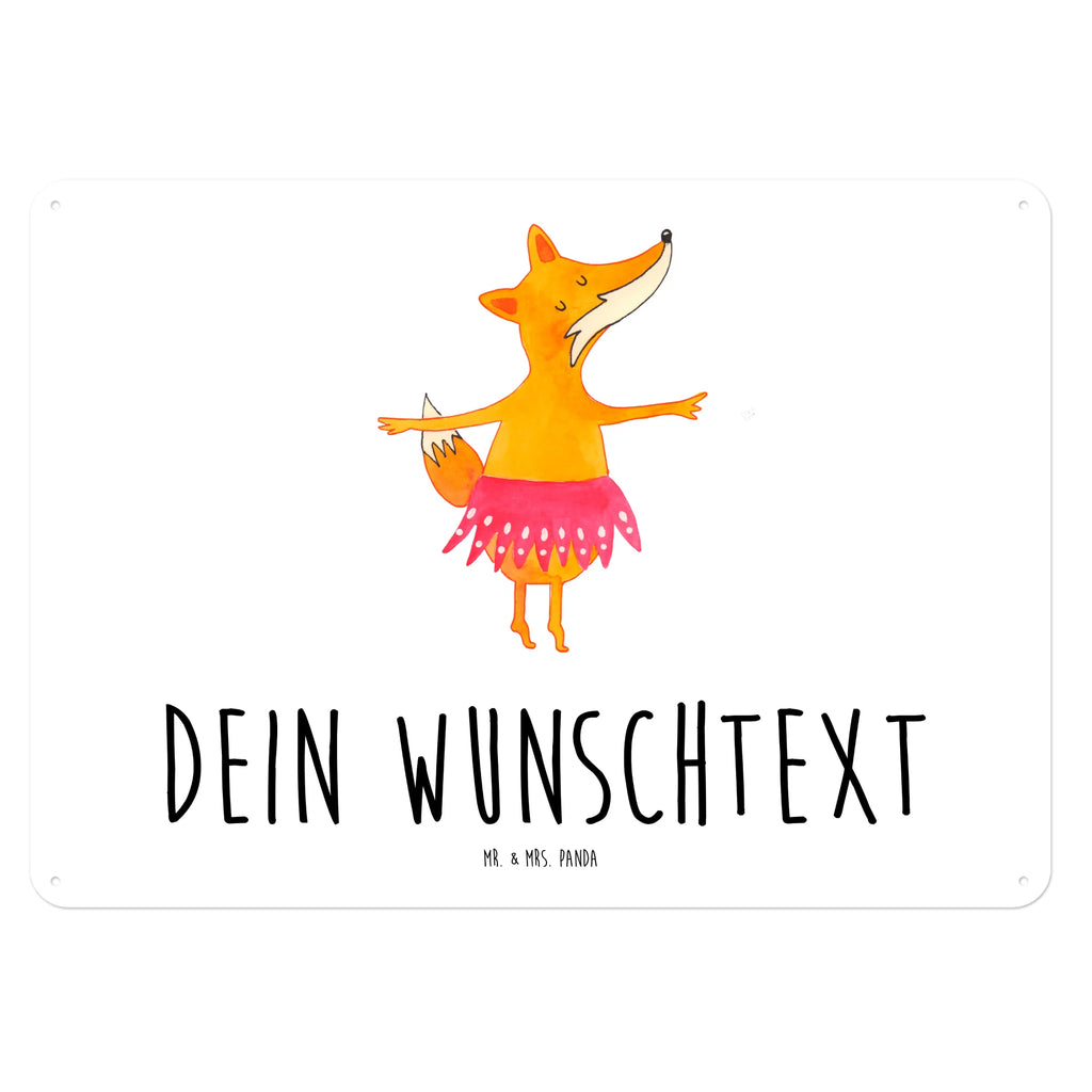 Personalisiertes Blechschild Fuchs Ballerina Blechschild, Metallschild, Geschenk Schild, Schild, Magnet-Metall-Schild, Deko Schild, Wandschild, Wand-Dekoration, Türschild, Fuchs, Fuchs Spruch, Füchse, Füchsin, Ballerina, Ballett, Tänzerin, Tanzen, Party, Einladung, Geburtstag