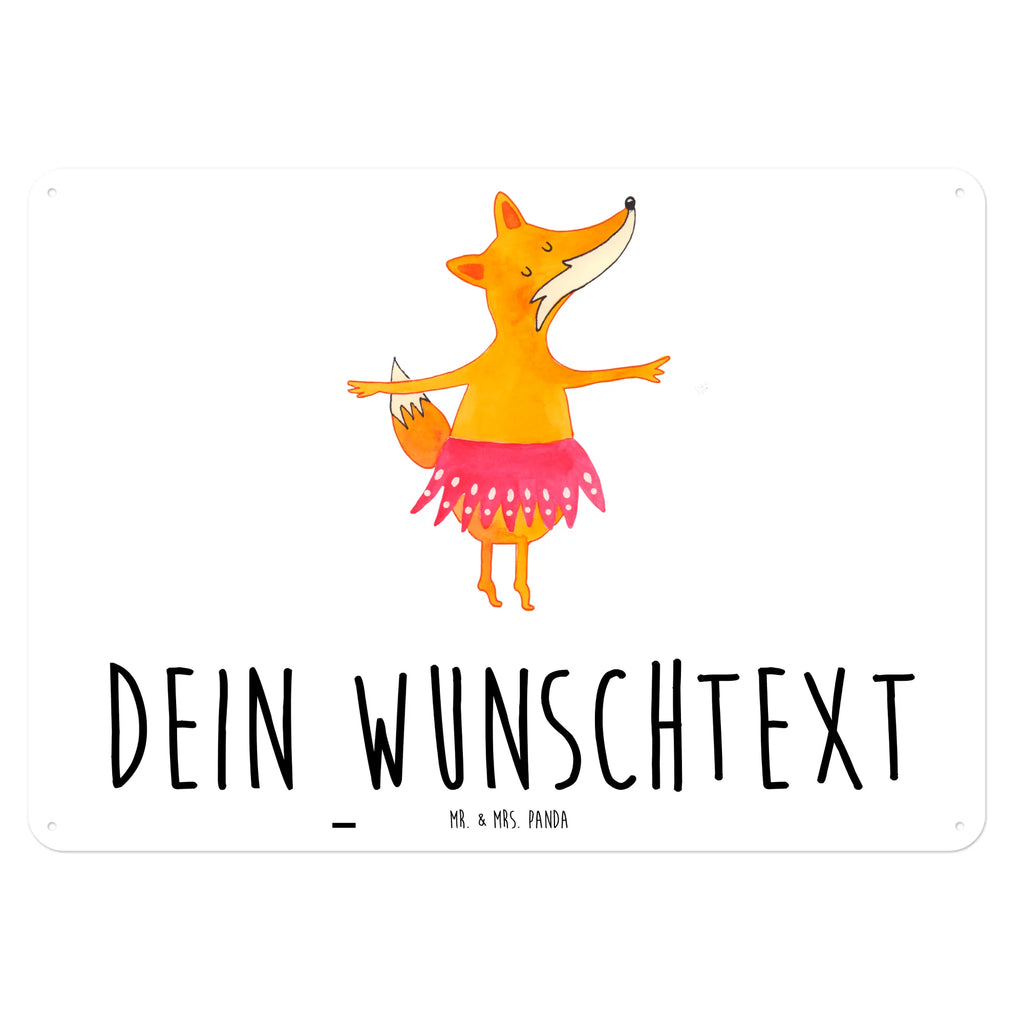 Personalisiertes Blechschild Fuchs Ballerina Blechschild, Metallschild, Geschenk Schild, Schild, Magnet-Metall-Schild, Deko Schild, Wandschild, Wand-Dekoration, Türschild, Fuchs, Fuchs Spruch, Füchse, Füchsin, Ballerina, Ballett, Tänzerin, Tanzen, Party, Einladung, Geburtstag