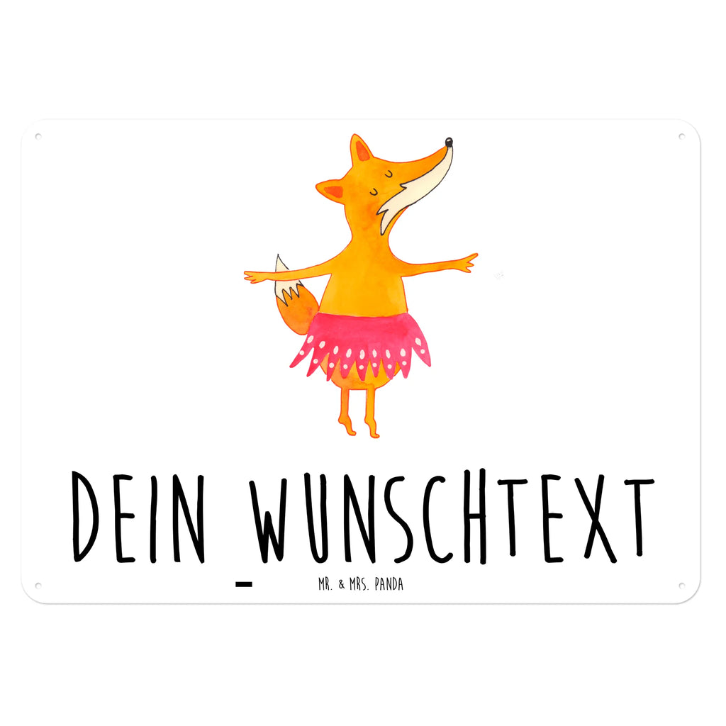 Personalisiertes Blechschild Fuchs Ballerina Blechschild, Metallschild, Geschenk Schild, Schild, Magnet-Metall-Schild, Deko Schild, Wandschild, Wand-Dekoration, Türschild, Fuchs, Fuchs Spruch, Füchse, Füchsin, Ballerina, Ballett, Tänzerin, Tanzen, Party, Einladung, Geburtstag