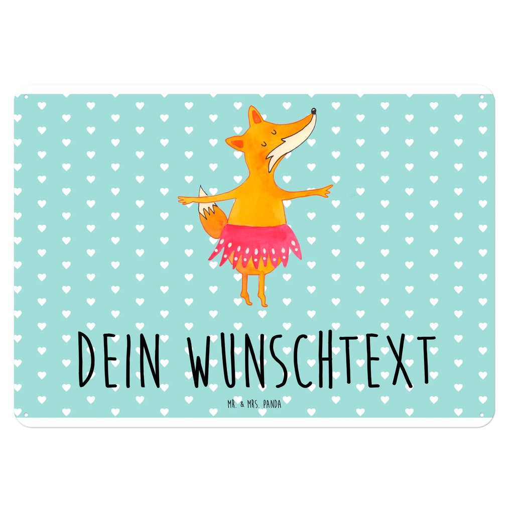 Personalisiertes Blechschild Fuchs Ballerina Blechschild, Metallschild, Geschenk Schild, Schild, Magnet-Metall-Schild, Deko Schild, Wandschild, Wand-Dekoration, Türschild, Fuchs, Fuchs Spruch, Füchse, Füchsin, Ballerina, Ballett, Tänzerin, Tanzen, Party, Einladung, Geburtstag