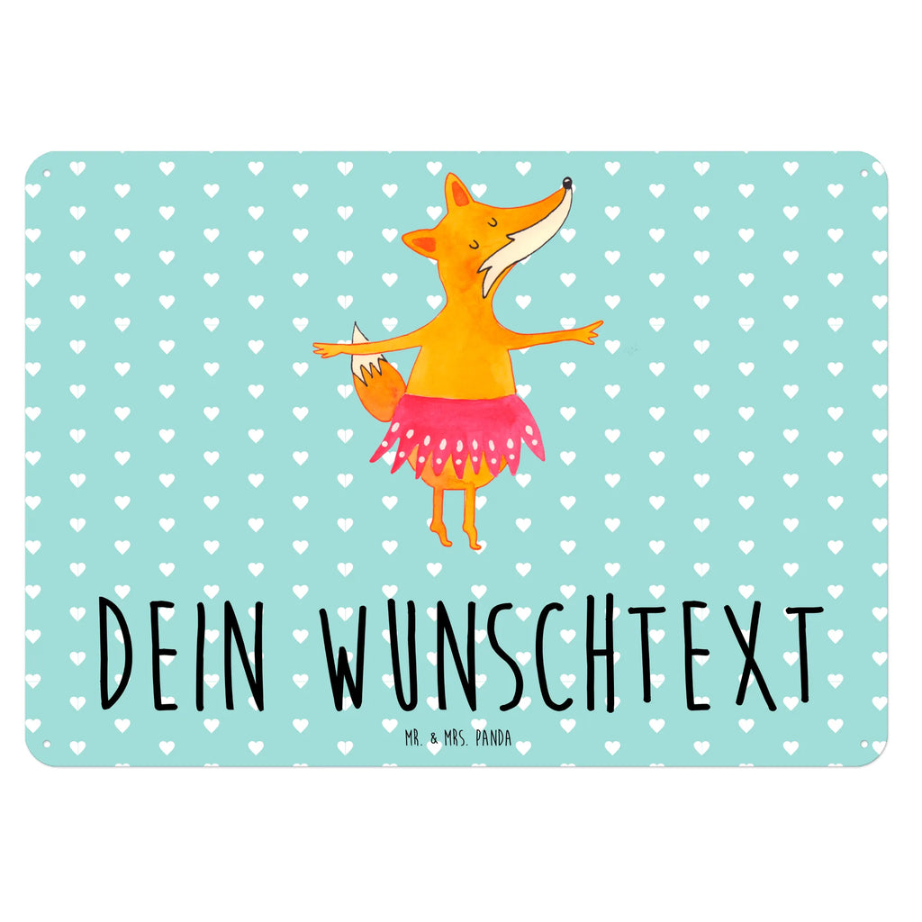 Personalisiertes Blechschild Fuchs Ballerina Blechschild, Metallschild, Geschenk Schild, Schild, Magnet-Metall-Schild, Deko Schild, Wandschild, Wand-Dekoration, Türschild, Fuchs, Fuchs Spruch, Füchse, Füchsin, Ballerina, Ballett, Tänzerin, Tanzen, Party, Einladung, Geburtstag