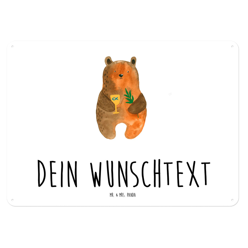 Personalisiertes Blechschild Bär Konfirmation Blechschild, Metallschild, Geschenk Schild, Schild, Magnet-Metall-Schild, Deko Schild, Wandschild, Wand-Dekoration, Türschild, Bär, Teddy, Teddybär, Konfirmation, Kirche, evangelisch, Gottesdienst