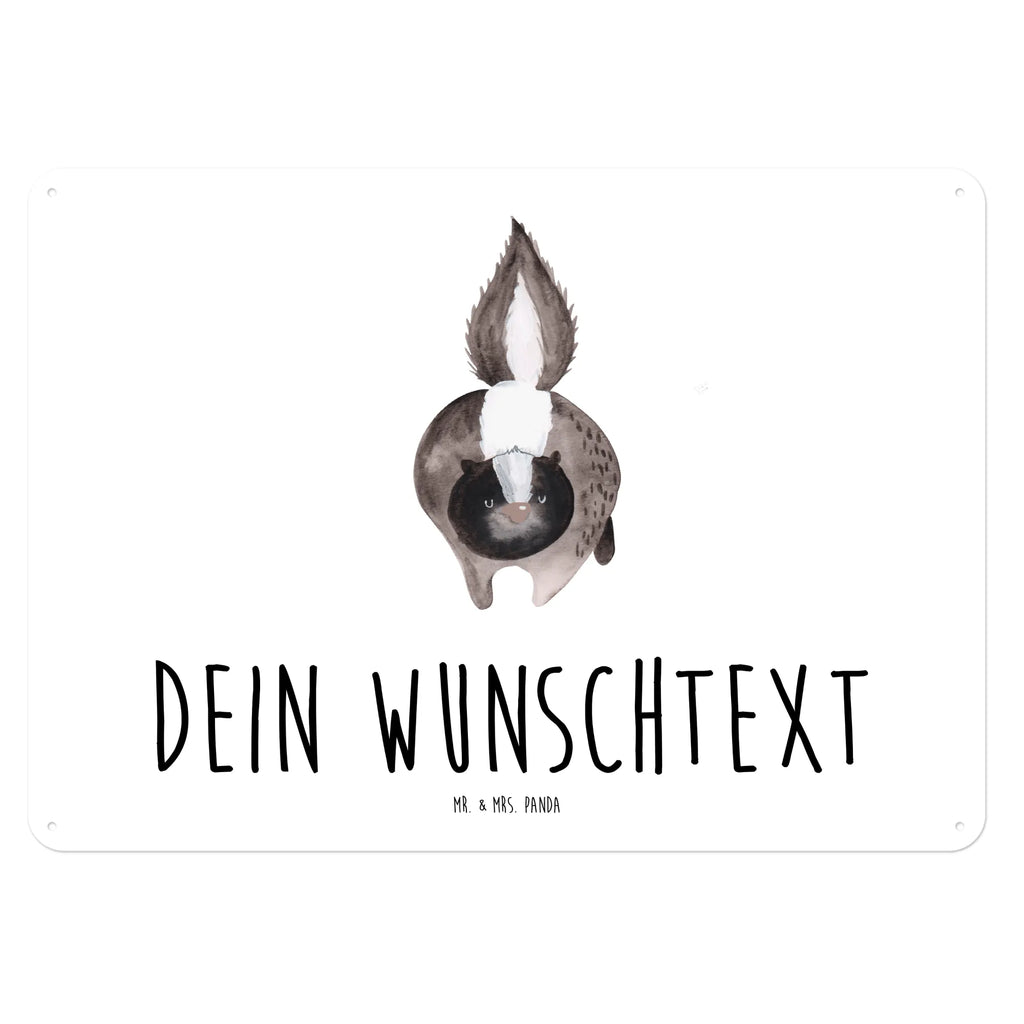 Personalisiertes Blechschild Stinktier Angriff Blechschild, Metallschild, Geschenk Schild, Schild, Magnet-Metall-Schild, Deko Schild, Wandschild, Wand-Dekoration, Türschild, Stinktier, Skunk, Wildtier, Raubtier, Stinker, Stinki, wütend, Drohung