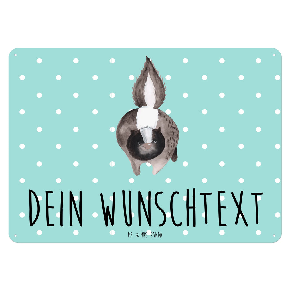 Personalisiertes Blechschild Stinktier Angriff Blechschild, Metallschild, Geschenk Schild, Schild, Magnet-Metall-Schild, Deko Schild, Wandschild, Wand-Dekoration, Türschild, Stinktier, Skunk, Wildtier, Raubtier, Stinker, Stinki, wütend, Drohung