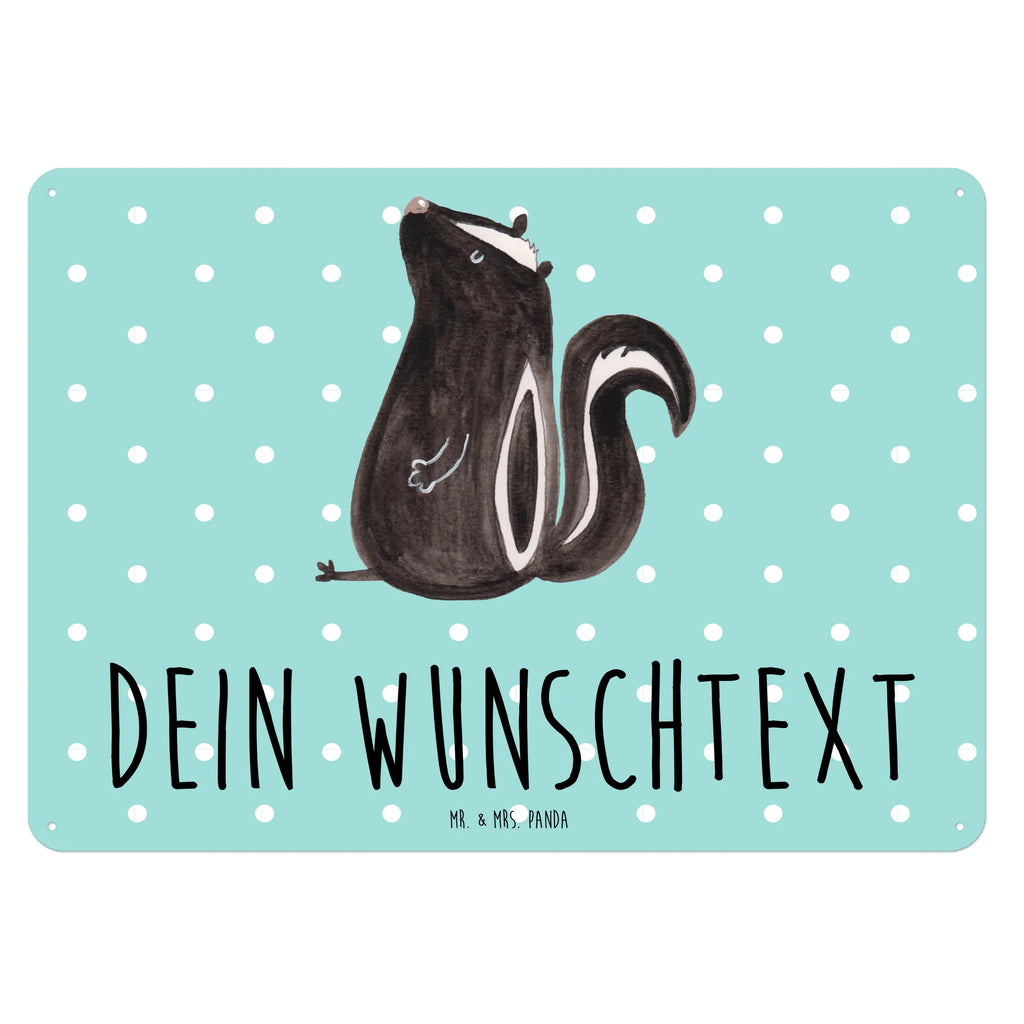 Personalisiertes Blechschild Stinktier Sitzen Blechschild, Metallschild, Geschenk Schild, Schild, Magnet-Metall-Schild, Deko Schild, Wandschild, Wand-Dekoration, Türschild, Stinktier, Skunk, Wildtier, Raubtier, Stinker, Stinki, Spruch, Büro, Recht, Besserwisser