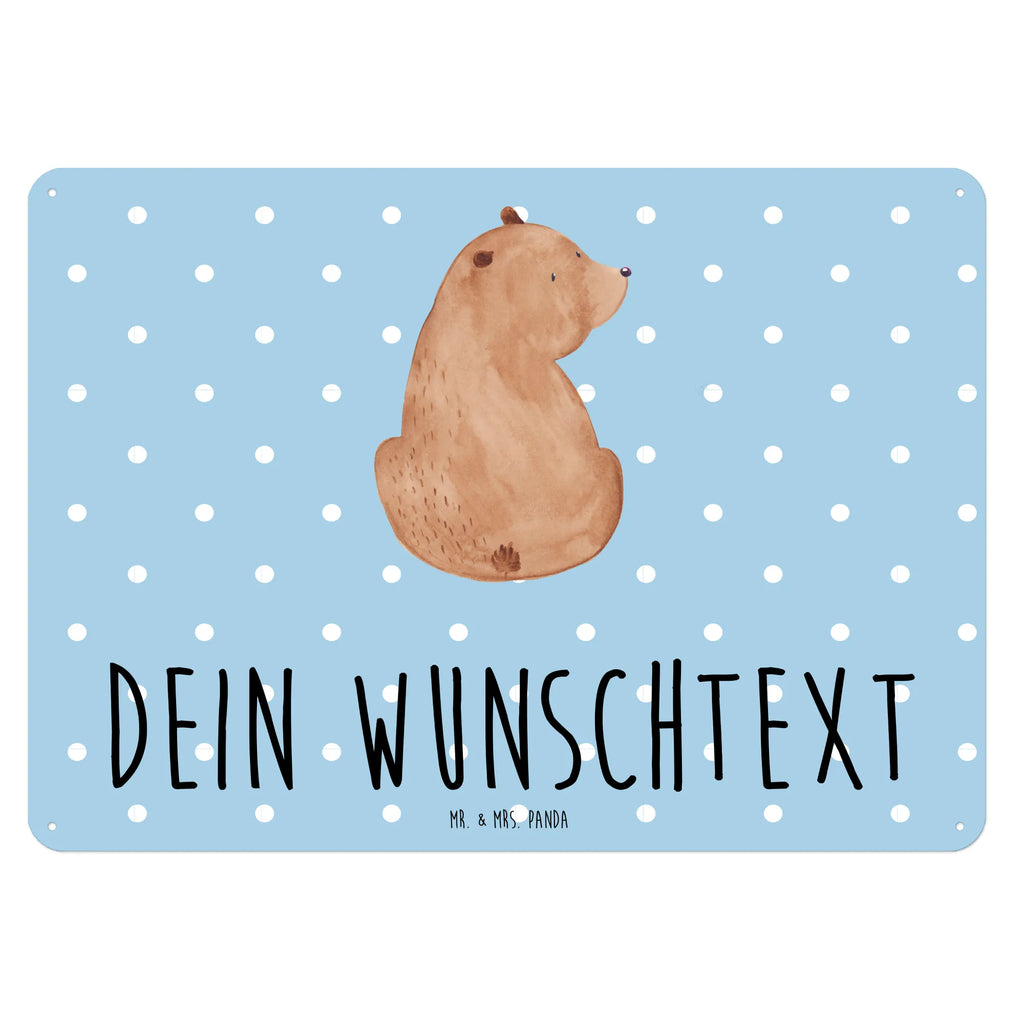 Personalisiertes Blechschild Bär Schulterblick Blechschild, Metallschild, Geschenk Schild, Schild, Magnet-Metall-Schild, Deko Schild, Wandschild, Wand-Dekoration, Türschild, Bär, Teddy, Teddybär, Selbstachtung, Weltansicht, Motivation, Bären, Bärenliebe, Weisheit