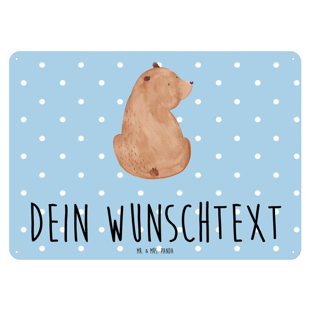 Personalisiertes Blechschild Bär Schulterblick Blechschild, Metallschild, Geschenk Schild, Schild, Magnet-Metall-Schild, Deko Schild, Wandschild, Wand-Dekoration, Türschild, Bär, Teddy, Teddybär, Selbstachtung, Weltansicht, Motivation, Bären, Bärenliebe, Weisheit