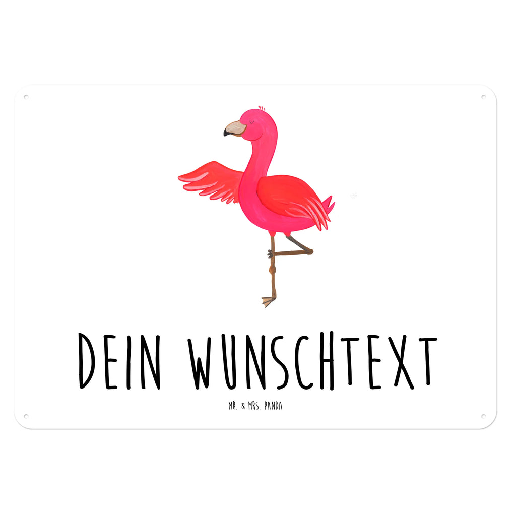 Personalisiertes Blechschild Flamingo Yoga Blechschild, Metallschild, Geschenk Schild, Schild, Magnet-Metall-Schild, Deko Schild, Wandschild, Wand-Dekoration, Türschild, Flamingo, Vogel, Yoga, Namaste, Achtsamkeit, Yoga-Übung, Entspannung, Ärger, Aufregen, Tiefenentspannung