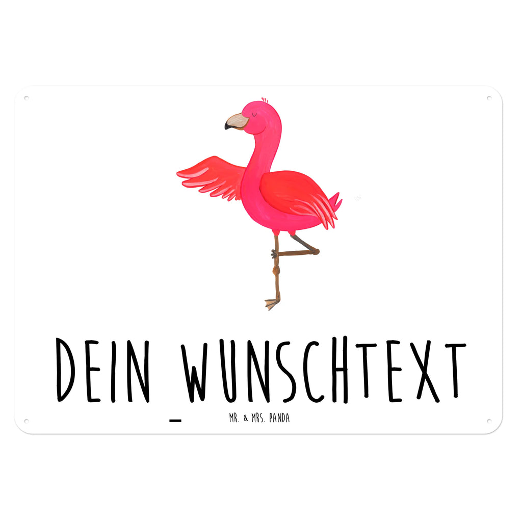 Personalisiertes Blechschild Flamingo Yoga Blechschild, Metallschild, Geschenk Schild, Schild, Magnet-Metall-Schild, Deko Schild, Wandschild, Wand-Dekoration, Türschild, Flamingo, Vogel, Yoga, Namaste, Achtsamkeit, Yoga-Übung, Entspannung, Ärger, Aufregen, Tiefenentspannung