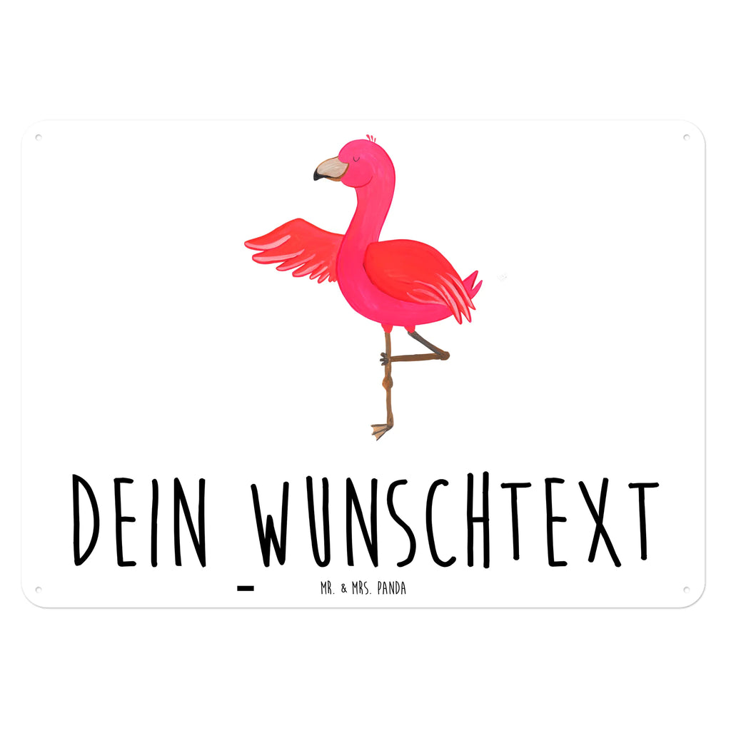 Personalisiertes Blechschild Flamingo Yoga Blechschild, Metallschild, Geschenk Schild, Schild, Magnet-Metall-Schild, Deko Schild, Wandschild, Wand-Dekoration, Türschild, Flamingo, Vogel, Yoga, Namaste, Achtsamkeit, Yoga-Übung, Entspannung, Ärger, Aufregen, Tiefenentspannung