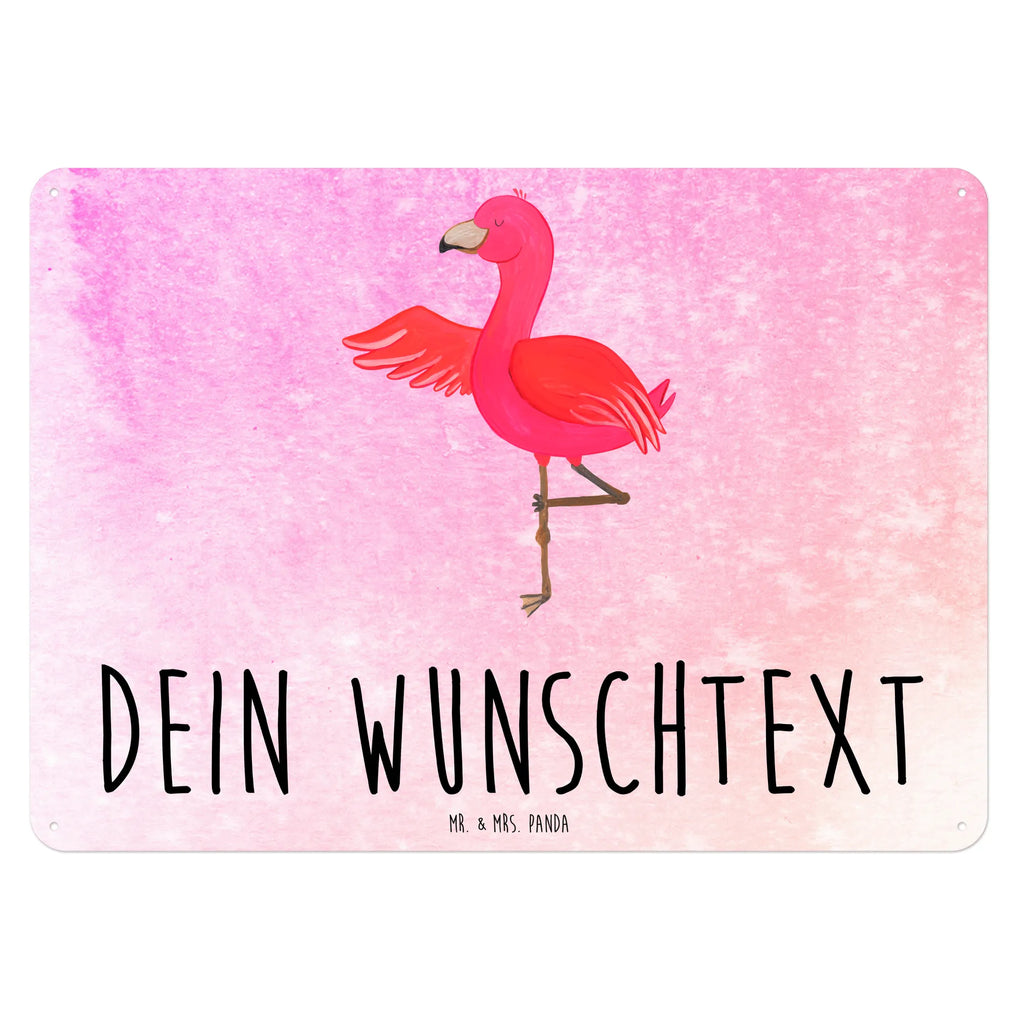 Personalisiertes Blechschild Flamingo Yoga Blechschild, Metallschild, Geschenk Schild, Schild, Magnet-Metall-Schild, Deko Schild, Wandschild, Wand-Dekoration, Türschild, Flamingo, Vogel, Yoga, Namaste, Achtsamkeit, Yoga-Übung, Entspannung, Ärger, Aufregen, Tiefenentspannung