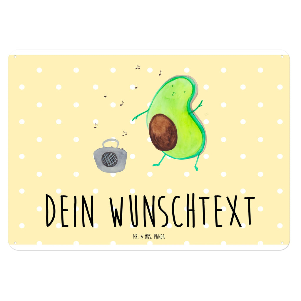 Personalisiertes Blechschild Avocado tanzt Blechschild, Metallschild, Geschenk Schild, Schild, Magnet-Metall-Schild, Deko Schild, Wandschild, Wand-Dekoration, Türschild, Avocado, Veggie, Vegan, Gesund