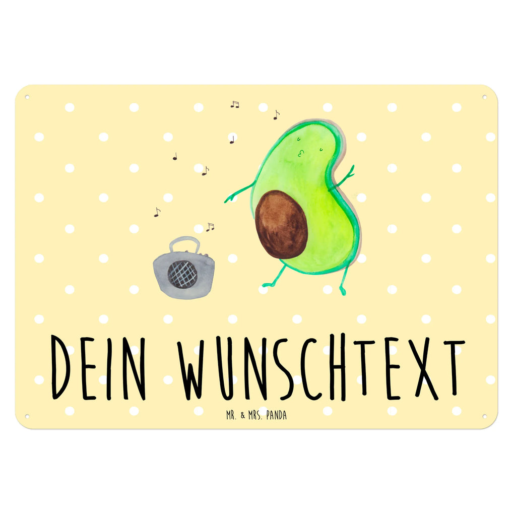 Personalisiertes Blechschild Avocado tanzt Blechschild, Metallschild, Geschenk Schild, Schild, Magnet-Metall-Schild, Deko Schild, Wandschild, Wand-Dekoration, Türschild, Avocado, Veggie, Vegan, Gesund