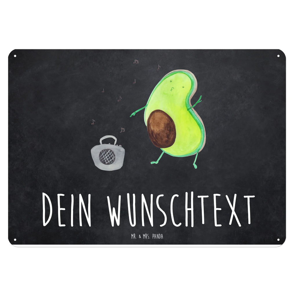 Personalisiertes Blechschild Avocado tanzt Blechschild, Metallschild, Geschenk Schild, Schild, Magnet-Metall-Schild, Deko Schild, Wandschild, Wand-Dekoration, Türschild, Avocado, Veggie, Vegan, Gesund