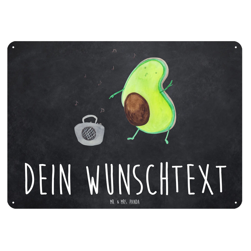 Personalisiertes Blechschild Avocado tanzt Blechschild, Metallschild, Geschenk Schild, Schild, Magnet-Metall-Schild, Deko Schild, Wandschild, Wand-Dekoration, Türschild, Avocado, Veggie, Vegan, Gesund