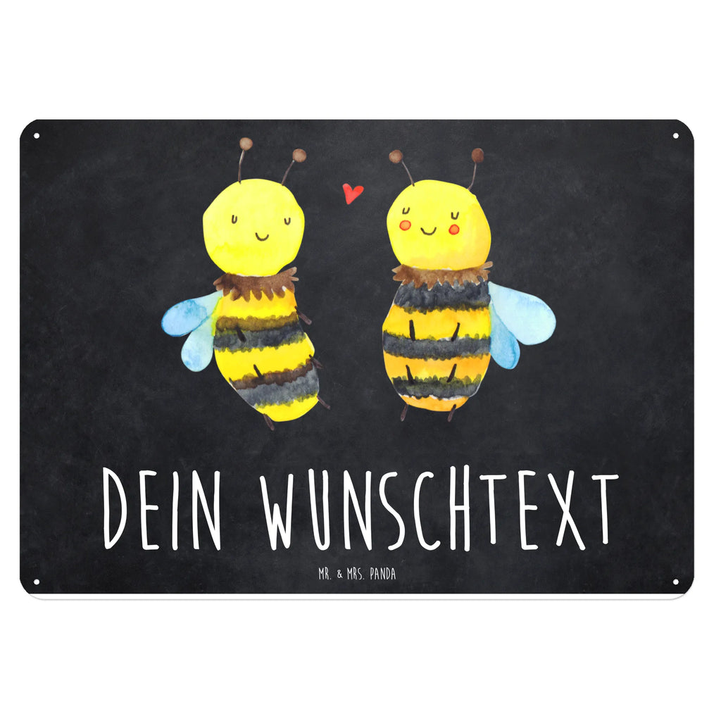 Personalisiertes Blechschild Biene Verliebt Blechschild, Metallschild, Geschenk Schild, Schild, Magnet-Metall-Schild, Deko Schild, Wandschild, Wand-Dekoration, Türschild, Biene, Wespe, Hummel