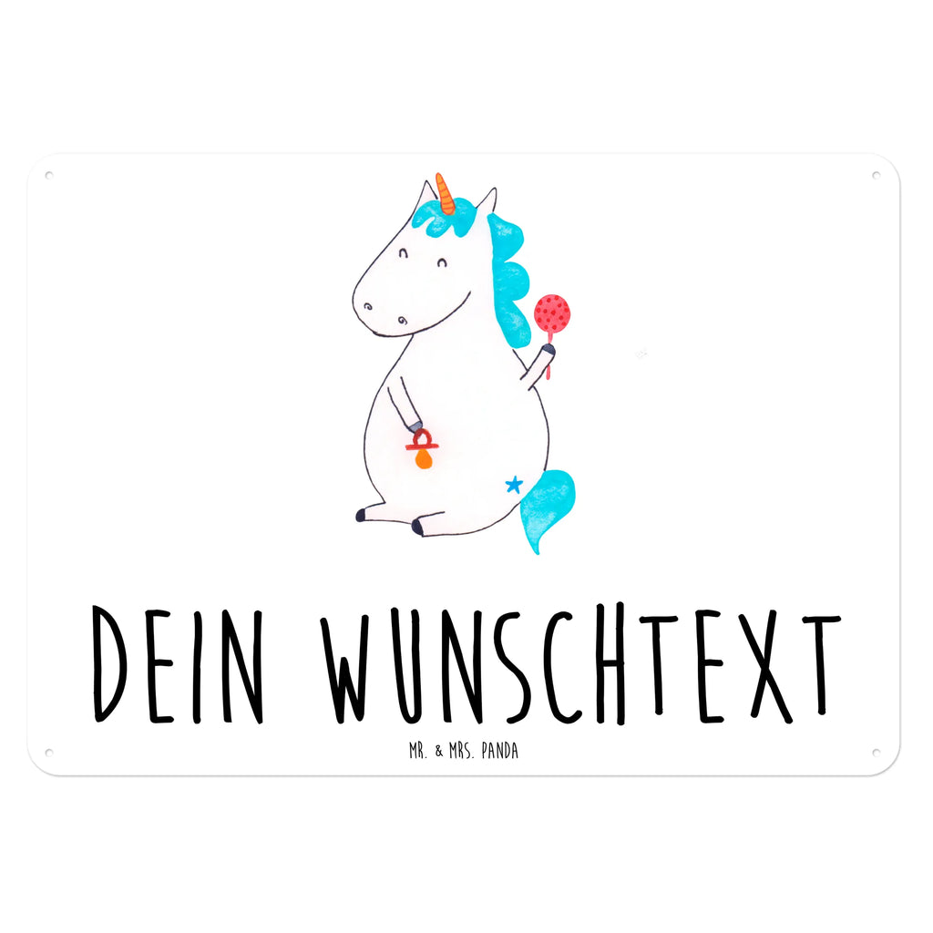 Personalisiertes Blechschild Einhorn Baby Blechschild, Metallschild, Geschenk Schild, Schild, Magnet-Metall-Schild, Deko Schild, Wandschild, Wand-Dekoration, Türschild, Einhorn, Einhörner, Einhorn Deko, Unicorn, Mutter, Geburt, Geburtstag, erstes Kind, Baby, Babyglück, Nachwuchs, Eltern, Party, Kind, Schnuller