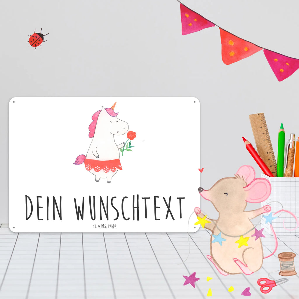 Personalisiertes Blechschild Einhorn Dame Blechschild, Metallschild, Geschenk Schild, Schild, Magnet-Metall-Schild, Deko Schild, Wandschild, Wand-Dekoration, Türschild, Einhorn, Einhörner, Einhorn Deko, Pegasus, Unicorn, Dame, Lady, feine Dame, Freundin, Frau, Bachelor, Bachelorette, Abfuhr, Schluss machen, Trennung