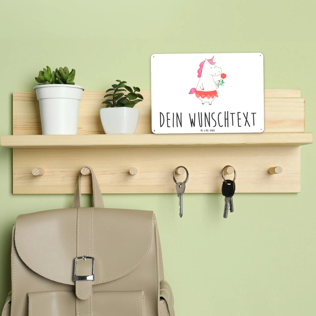 Personalisiertes Blechschild Einhorn Dame Blechschild, Metallschild, Geschenk Schild, Schild, Magnet-Metall-Schild, Deko Schild, Wandschild, Wand-Dekoration, Türschild, Einhorn, Einhörner, Einhorn Deko, Pegasus, Unicorn, Dame, Lady, feine Dame, Freundin, Frau, Bachelor, Bachelorette, Abfuhr, Schluss machen, Trennung