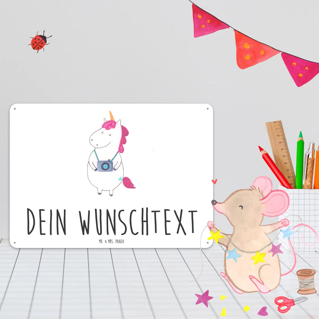 Personalisiertes Blechschild Einhorn Fotograf Blechschild, Metallschild, Geschenk Schild, Schild, Magnet-Metall-Schild, Deko Schild, Wandschild, Wand-Dekoration, Türschild, Einhorn, Einhörner, Einhorn Deko, Pegasus, Unicorn, Fotograf, Fotografie, Kamera, Reisen, Weltreise, Weltenbummler, Urlaub, Tourist, Kurztrip, Reise, Städtereise