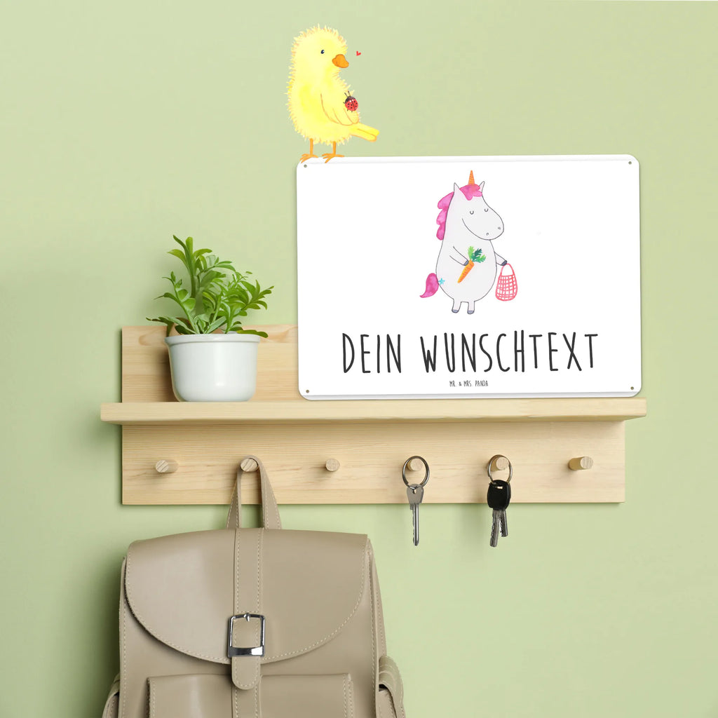 Personalisiertes Blechschild Einhorn Gemüse Blechschild, Metallschild, Geschenk Schild, Schild, Magnet-Metall-Schild, Deko Schild, Wandschild, Wand-Dekoration, Türschild, Einhorn, Einhörner, Einhorn Deko, Pegasus, Unicorn, Biomarkt, Gemüse, Wochenmarkt