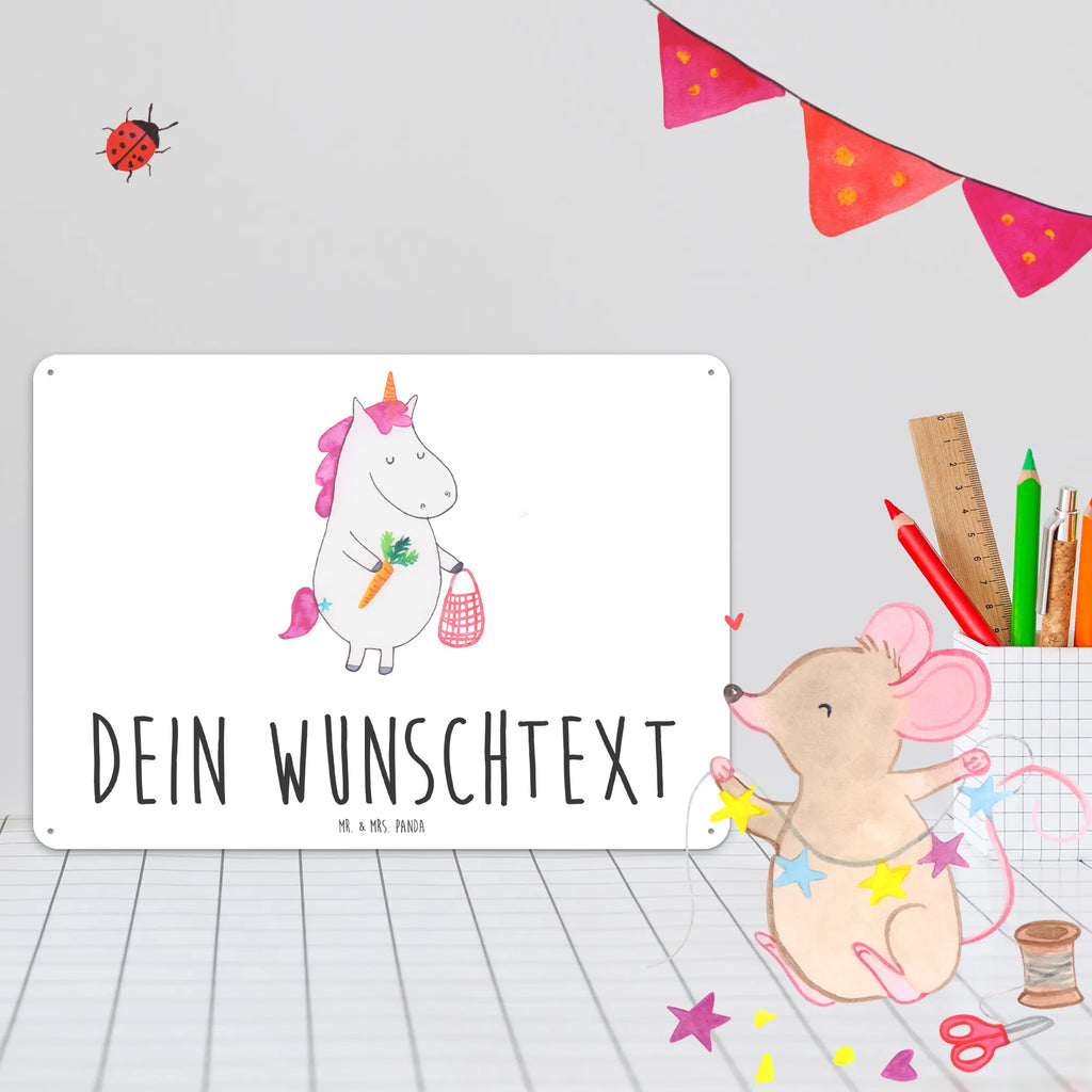 Personalisiertes Blechschild Einhorn Gemüse Blechschild, Metallschild, Geschenk Schild, Schild, Magnet-Metall-Schild, Deko Schild, Wandschild, Wand-Dekoration, Türschild, Einhorn, Einhörner, Einhorn Deko, Pegasus, Unicorn, Biomarkt, Gemüse, Wochenmarkt