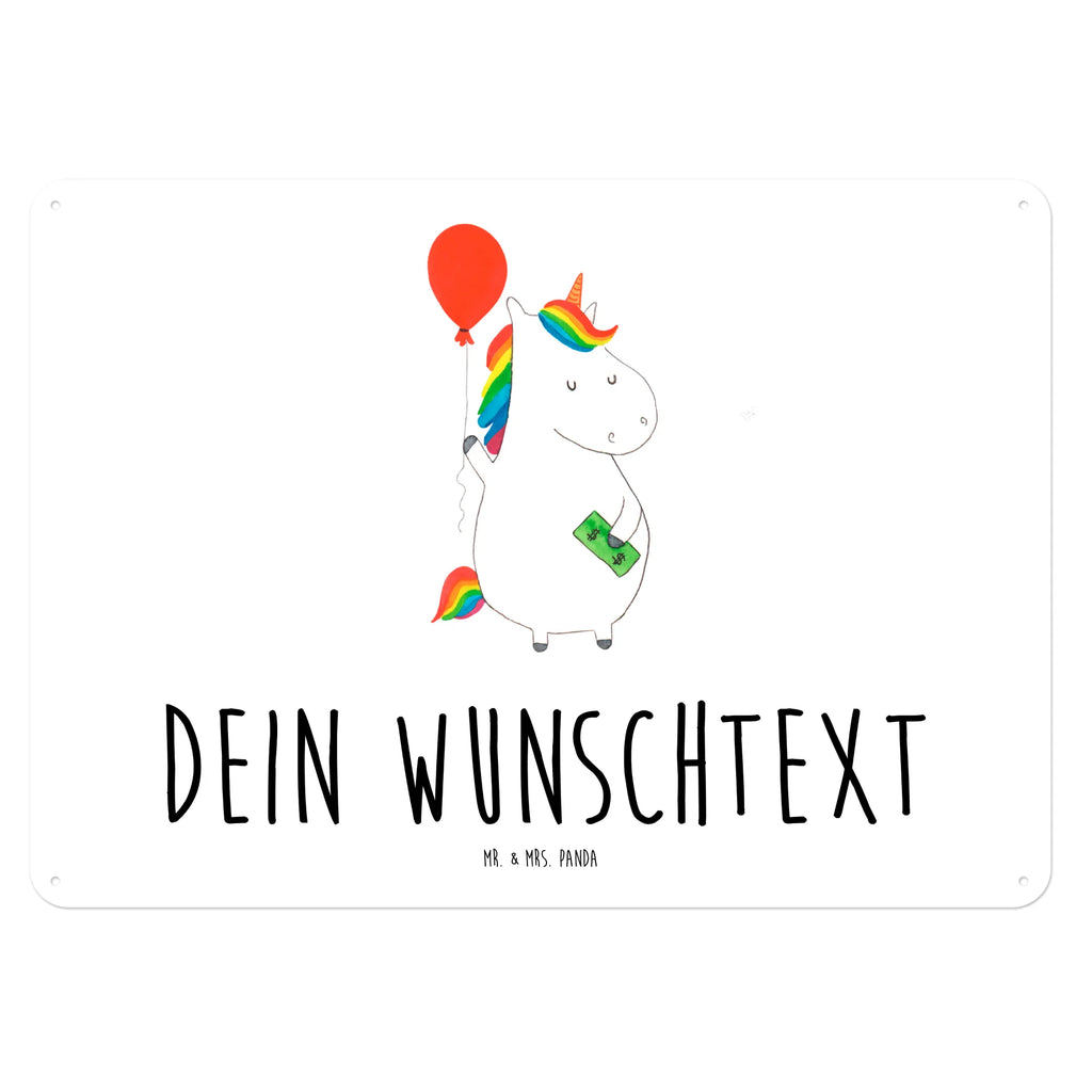 Personalisiertes Blechschild Einhorn Luftballon Blechschild, Metallschild, Geschenk Schild, Schild, Magnet-Metall-Schild, Deko Schild, Wandschild, Wand-Dekoration, Türschild, Einhorn, Einhörner, Einhorn Deko, Pegasus, Unicorn, Luftballon, Geld, Lebenslust, Freude, Geschenk, Freundin