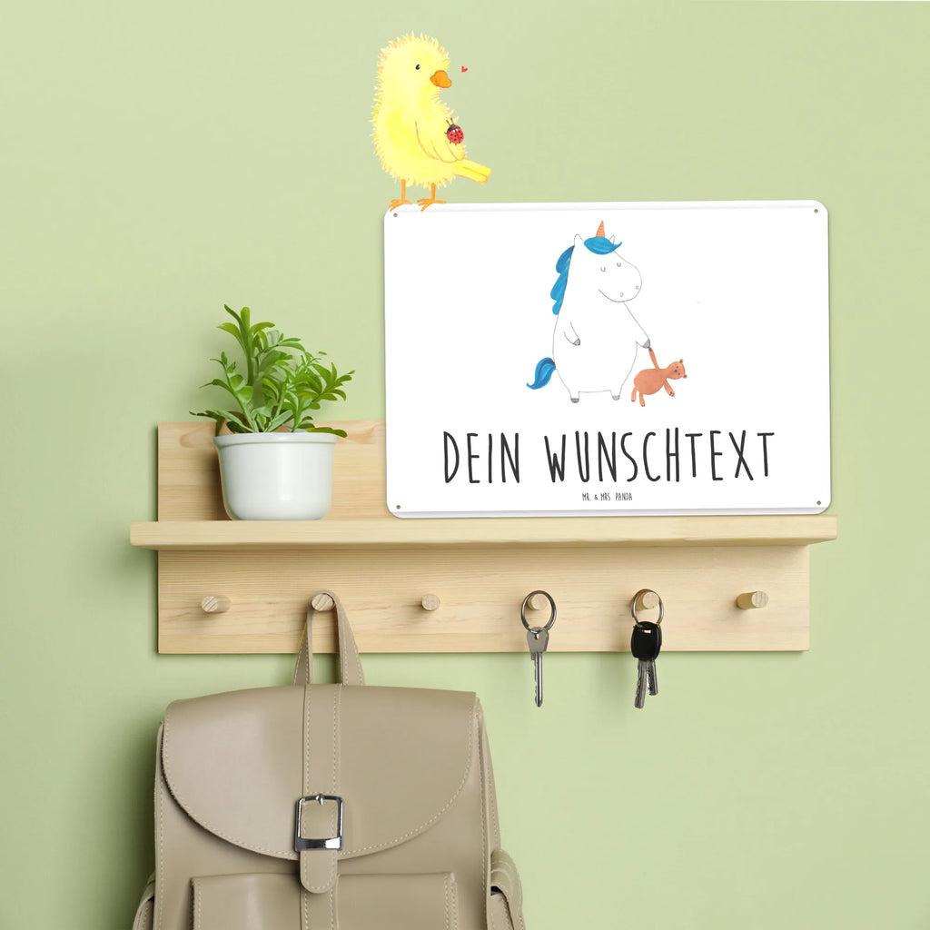 Personalisiertes Blechschild Einhorn Teddy Blechschild, Metallschild, Geschenk Schild, Schild, Magnet-Metall-Schild, Deko Schild, Wandschild, Wand-Dekoration, Türschild, Einhorn, Einhörner, Einhorn Deko, Pegasus, Unicorn, schlafen, gute Nacht, Single, Bett, Träumen, Freundin, Singleleben